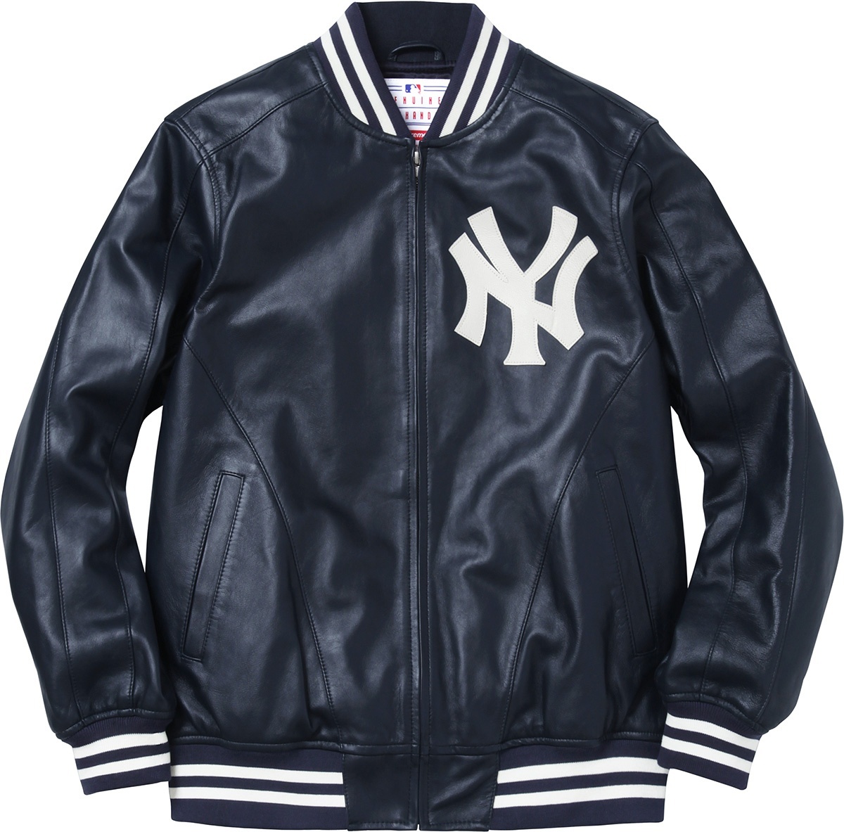New York Yankees™/Supreme/'47 Brand® Leather Varsity Jacket view 5